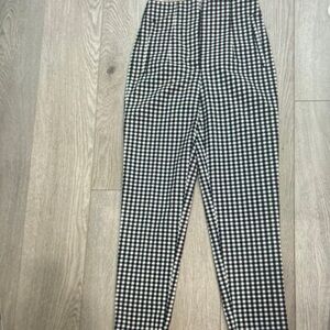 High-Waist Black & White Check Men’s Pants